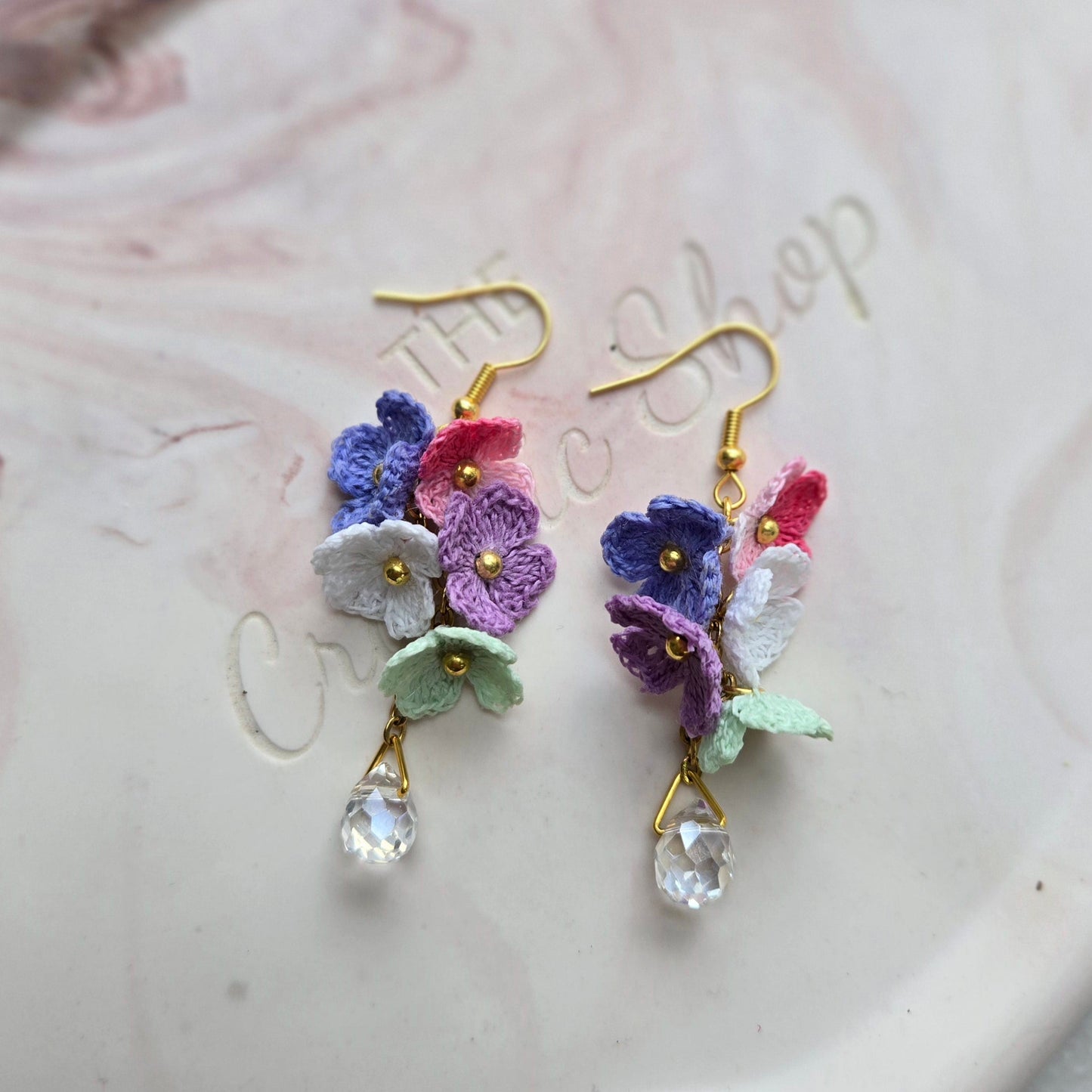 Multicolour floral dangle earrings