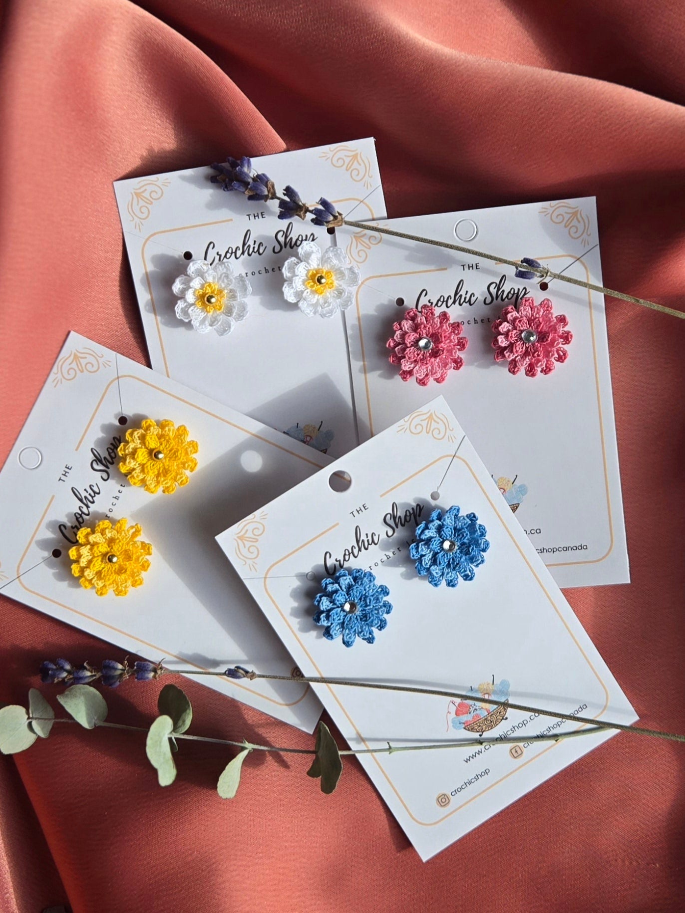 Three layers flower stud earrings